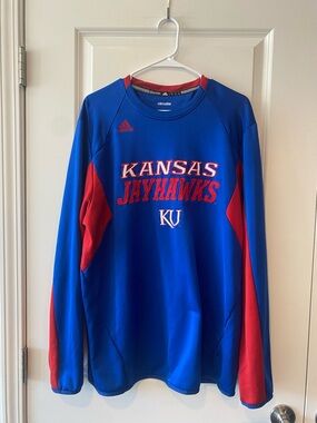 Adidas Climalite Kansas Jayhawks Pullover
Men’s Size: Large 
Like New (No Flaws)